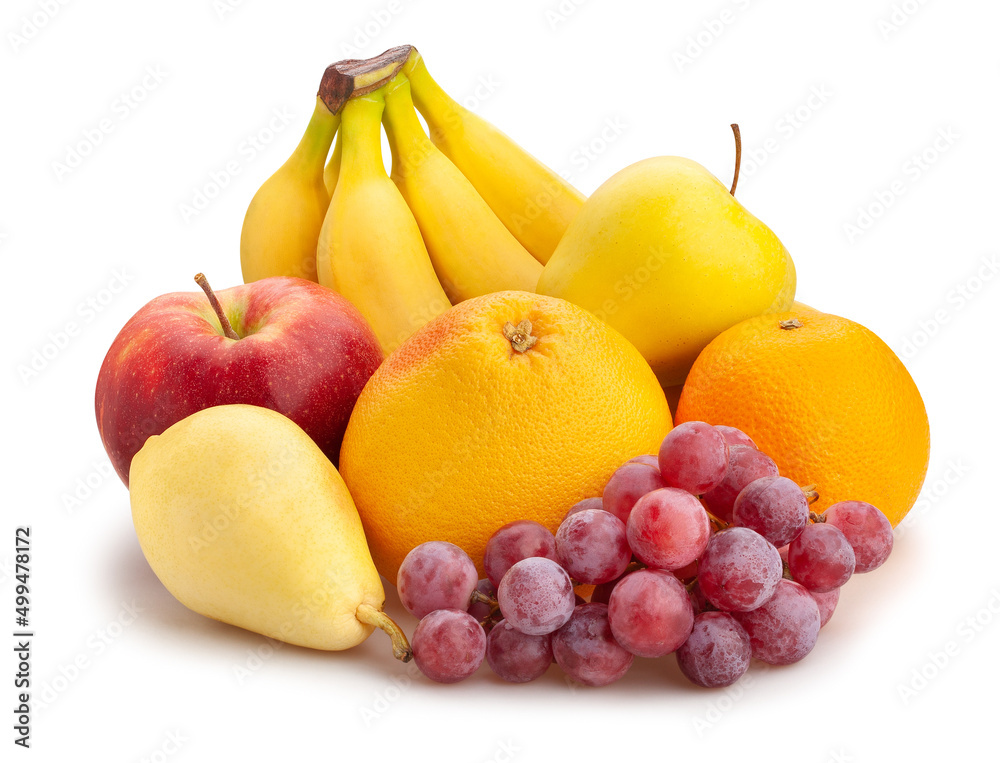 fruit mix path isolated on white fruit mix path isolated on white