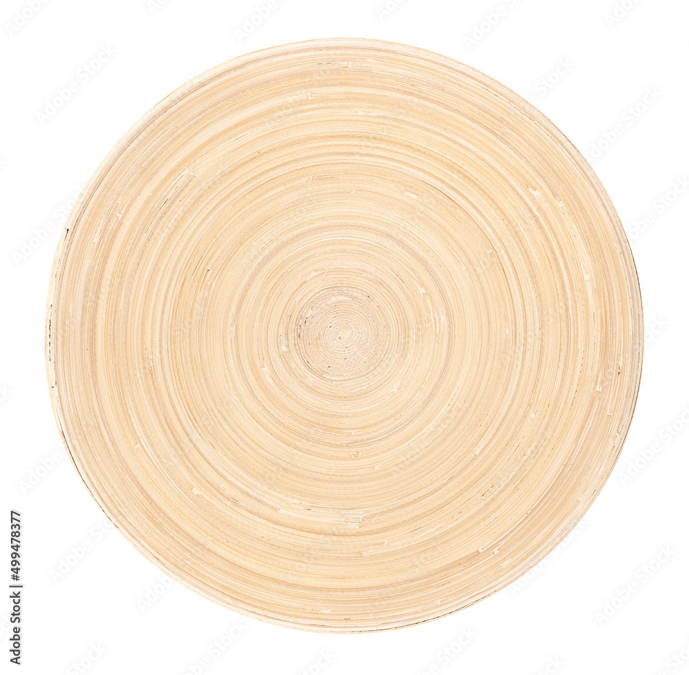 Fototapeta premium wooden bowl path isolated on white top view