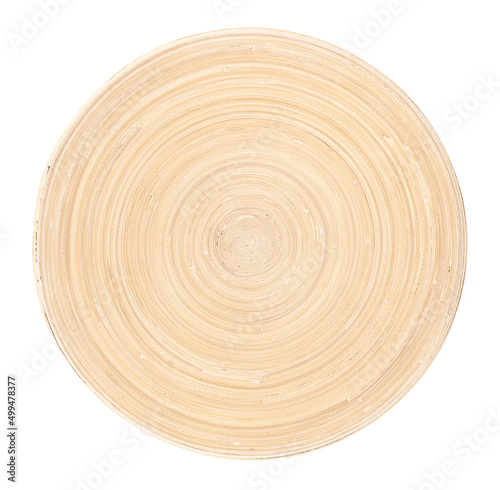 wooden bowl path isolated on white top view