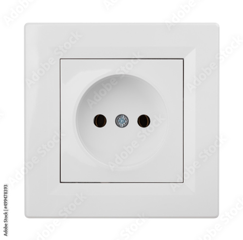 wall plug socket path isolated on white photo