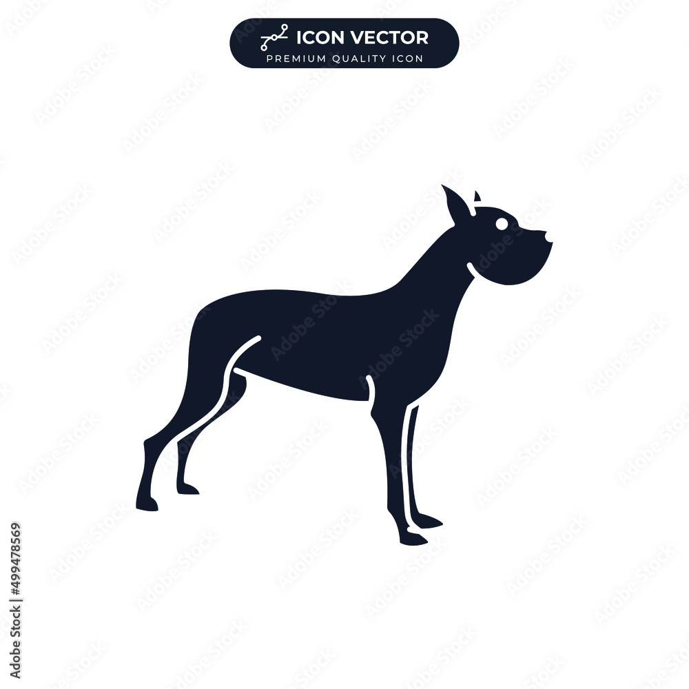 Fototapeta premium great danes dog icon symbol template for graphic and web design collection logo vector illustration