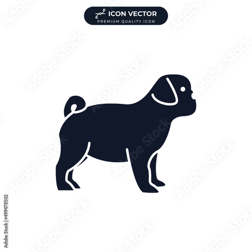 pug puppy dog icon symbol template for graphic and web design collection logo vector illustration