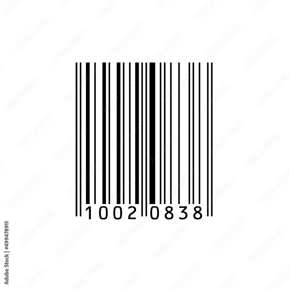 Abstract Bar code 8 Numbers illustration.Barcode Realistic icon vector illustration on background.Barcode vector icon. Bar code for web.