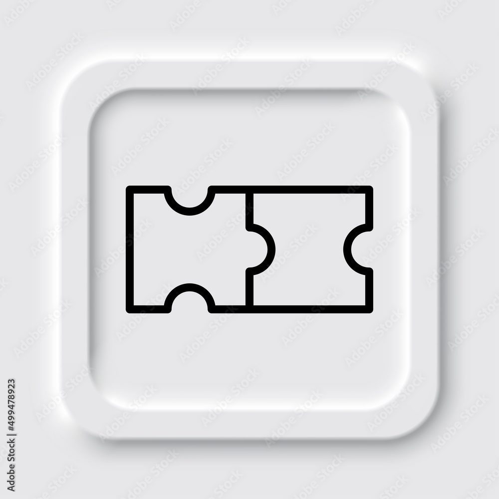 Puzzle simple icon vector. Flat design. Neumorphism design.ai Puzzle simple icon vector. Flat design. Neumorphism design.ai