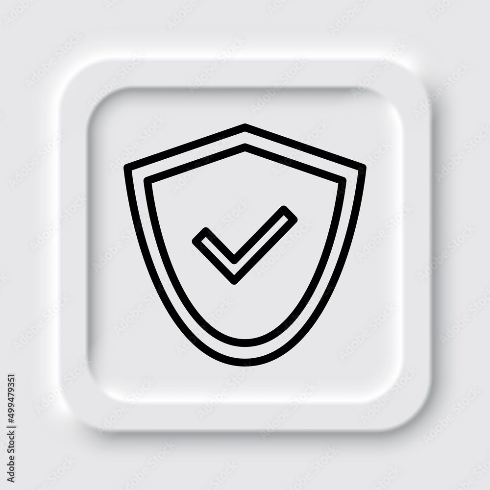 Security vector, simple icon. Flat design. Neumorphism design.ai Security vector, simple icon. Flat design. Neumorphism design.ai