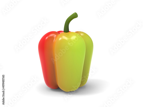 Red and green bell pepper - closeup