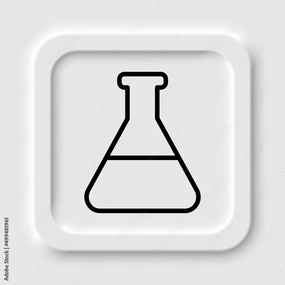 Flask simple icon vector. Flat design. Neumorphism design.ai Flask simple icon vector. Flat design. Neumorphism design.ai