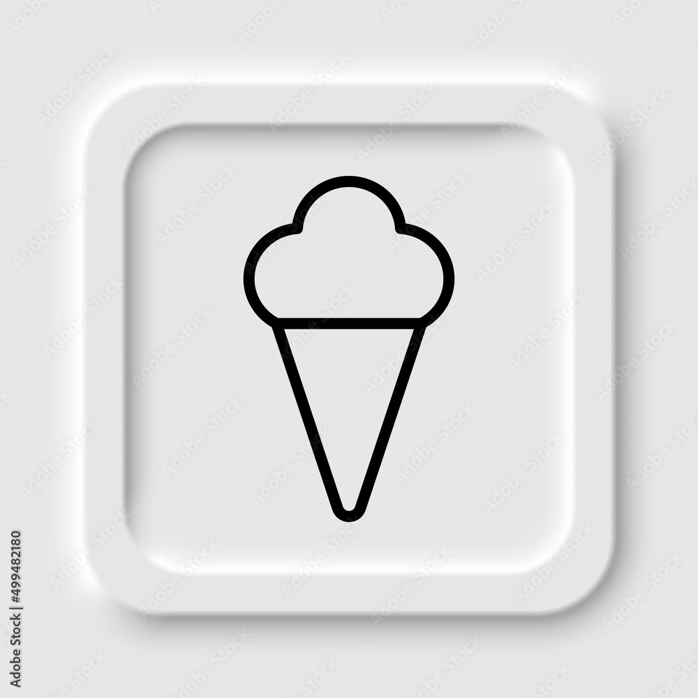 Ice cream simple icon vector. Flat design. Neumorphism design.ai Ice cream simple icon vector. Flat design. Neumorphism design.ai