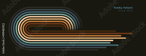 Striped background in simple retro style design with colorful lines. Vector illustration.