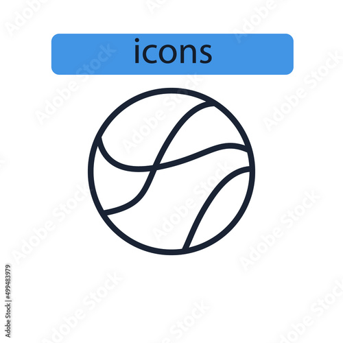 Basketball icons  symbol vector elements for infographic web
