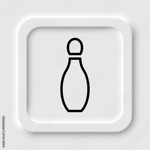 Bowling skittle simple icon. Flat design. Neumorphism design.ai