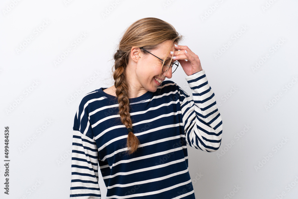 Young caucasian woman isolated on white background laughing Young caucasian woman isolated on white background laughing