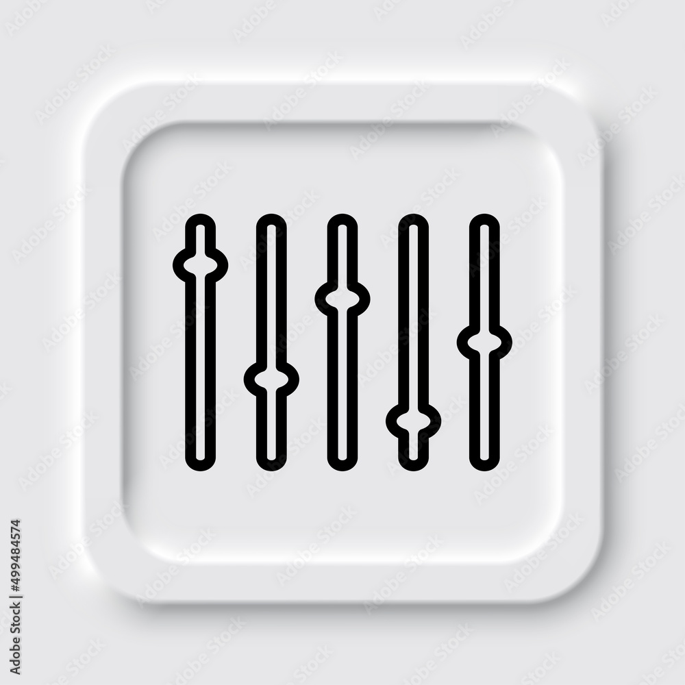 Equalizer, slider simple icon. Flat design. Neumorphism design.ai Equalizer, slider simple icon. Flat design. Neumorphism design.ai
