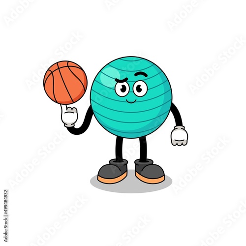 exercise ball illustration as a basketball player