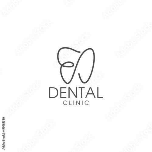 line art letter E dental logo
