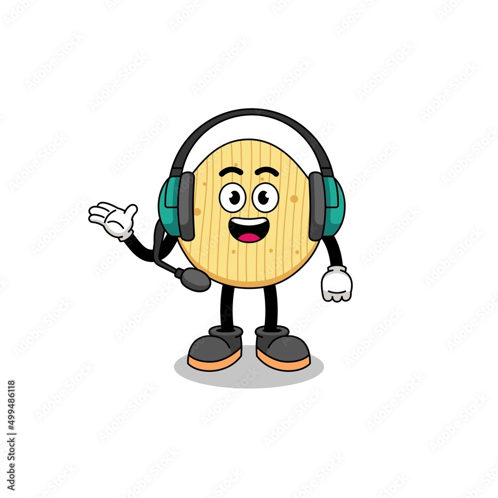 Obraz premium Mascot Illustration of potato chip as a customer services