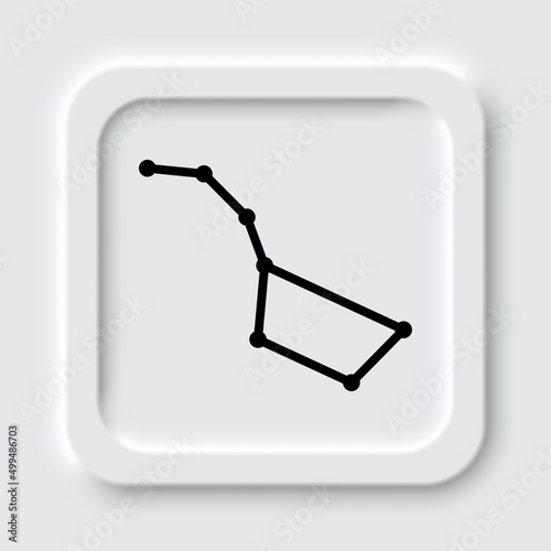 Big Dipper simple icon. Flat design. Neumorphism design.ai
