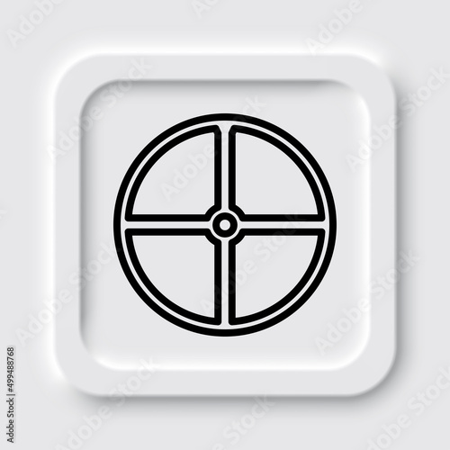 Sheild simple icon. Flat design. Neumorphism design.ai