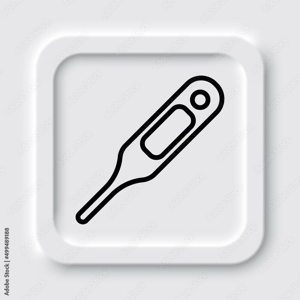 Thermometer simple icon. Flat design. Neumorphism design.ai Thermometer simple icon. Flat design. Neumorphism design.ai