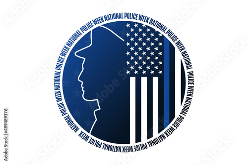 National Police Week. Holiday concept. Template for background, banner, card, poster with text inscription. Vector EPS10 illustration.