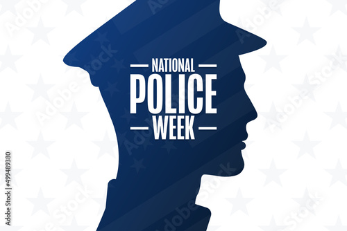 National Police Week. Holiday concept. Template for background, banner, card, poster with text inscription. Vector EPS10 illustration.