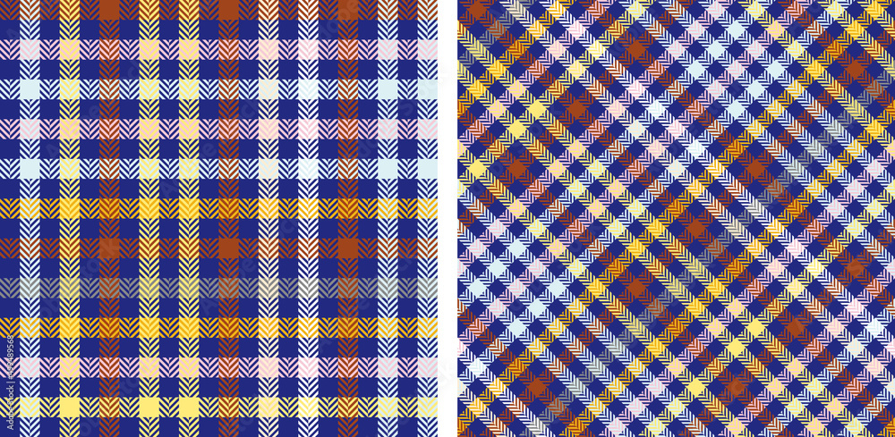 Check plaid seamless pattern set. Check plaid seamless pattern set.