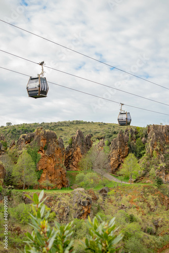 Natural park with cable cars