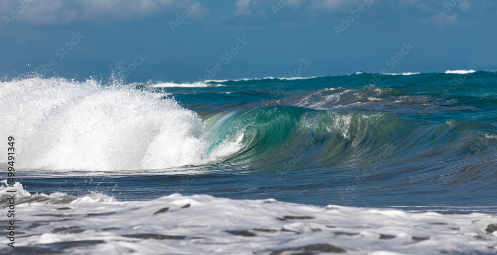 Ocean Wave Closeup Water. Ocean wave closeup detail of upright crashing hollow breaking water. energy power of nature. Ocean Wave Closeup Water. Ocean wave closeup detail of upright crashing hollow breaking water. energy power of nature.