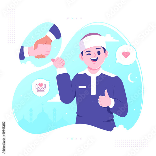 good deeds and forgiveness in ramadan month illustration