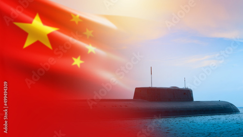 PRC navy. Submarine and a C...
