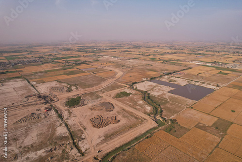 aerial view of Pakistani agricultural farms at kala shah kako photo