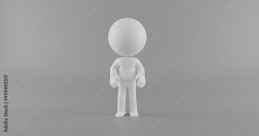 3d man standing on the floor 3d man standing on the floor