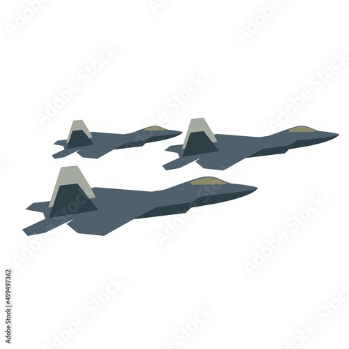 raptor jet fighter flying formation