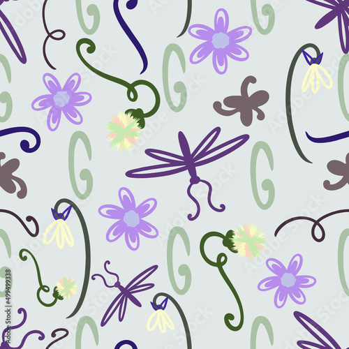 Vuhoja floral with butterfly seamless pattern ,great for design,fabric and wrapping decoration ,...