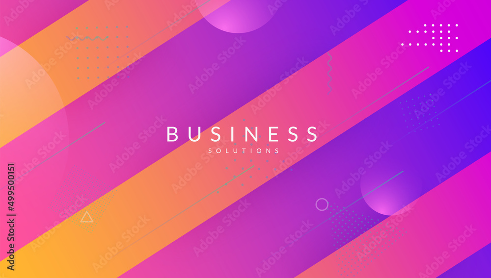 Fototapeta premium Modern Poster. Violet Plastic Cover. Wave Geometric Layout. Horizontal Geometry. Tech Landing Page. Gradient Shape. Fluid Concept. Hipster Page. Magenta Modern Poster