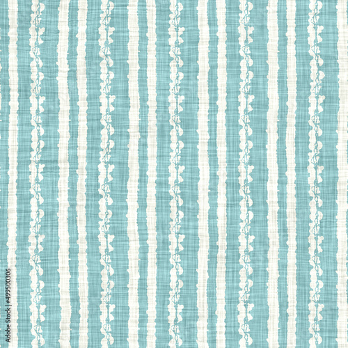 Aegean teal liner stripe patterned linen texture background. Summer coastal living style home decor fabric effect. Sea green wash grunge wave line blur material. Decorative textile seamless pattern