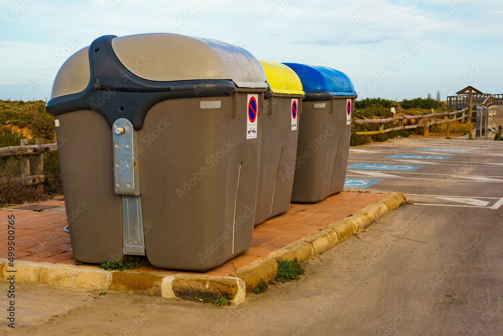 Industrial big garbage bin outdoors Industrial big garbage bin outdoors