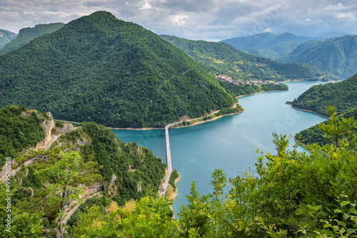 Landscape of the Piva Canyon in Pluzine, Montenegro. photo