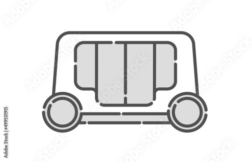 自動運転車のイラスト。自動で動く未来の車。