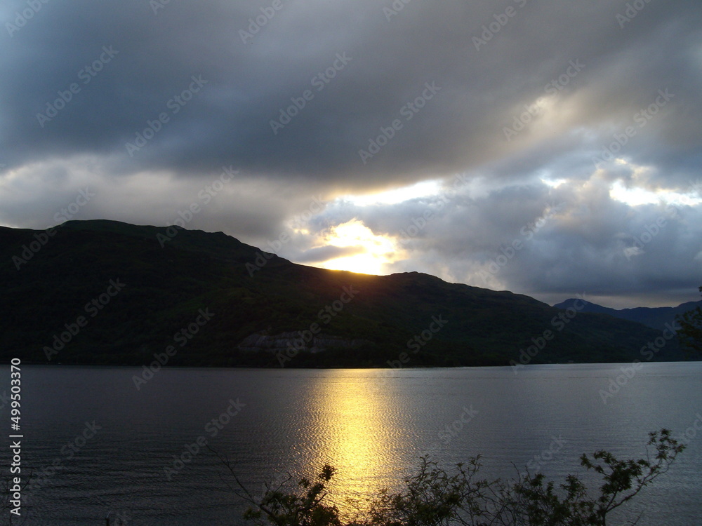 See und Sonnenuntergang in Schottland