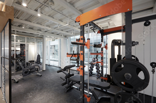 Modern comprehensive office interior, fitness area