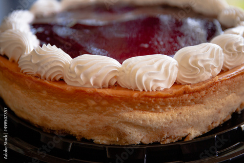a cheesecake closeup photo 