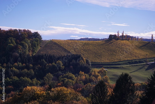 Blick über die Gegend der steirischen Weinstraße