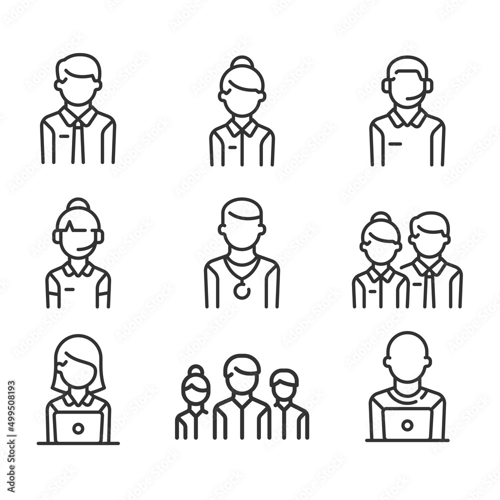 Business people line icons set. Businessman outline icons collection. Vector illustartions. Business people line icons set. Businessman outline icons collection. Vector illustartions.