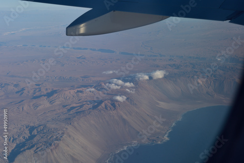 Chile Atacama San Pedro Desert Sky View from a Airplane Window