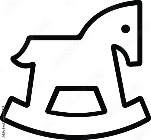 Rocking horse illustration, icon