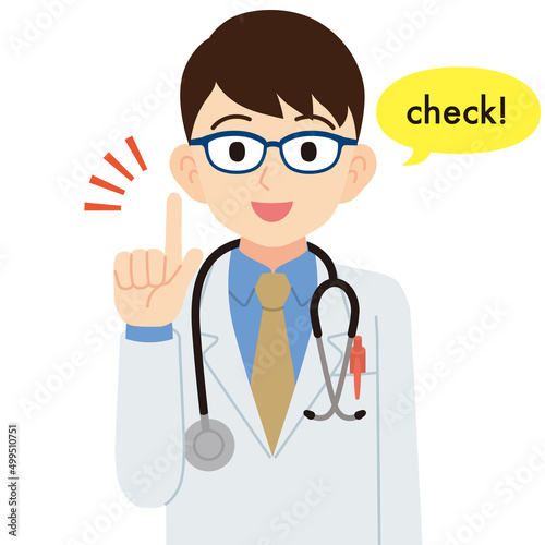 説明をする男性医師・線なし