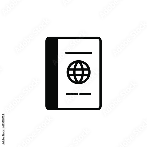 Passport, Travel, Business Solid Line Icon Vector Illustration Logo Template. Suitable For Many Purposes.