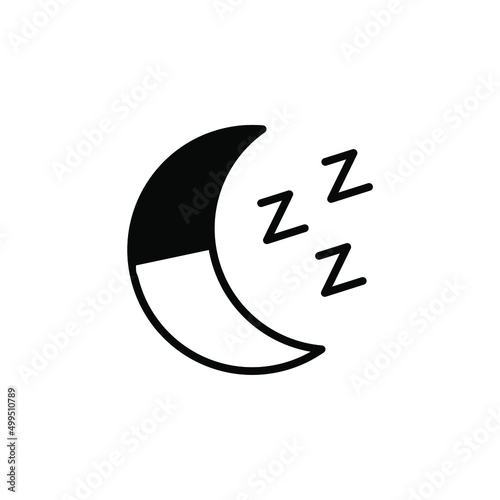 Moon, Night, Moonlight, Midnight Solid Line Icon Vector Illustration Logo Template. Suitable For Many Purposes.
