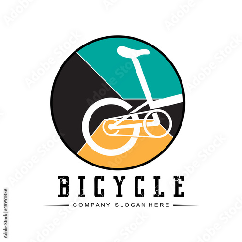 Bike Logo Icon Vector, vehicle for sports, racing, casual, downhill, retro template © Arya19